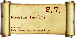 Romsics Teréz névjegykártya
